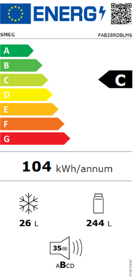 Chłodziarko - zamrażarka wolnostojąca Smeg FAB28RDBLM6 50's Style