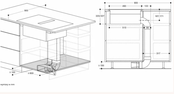 Płyta z wbudowanym okapem Gaggenau 80 cm CV282101
