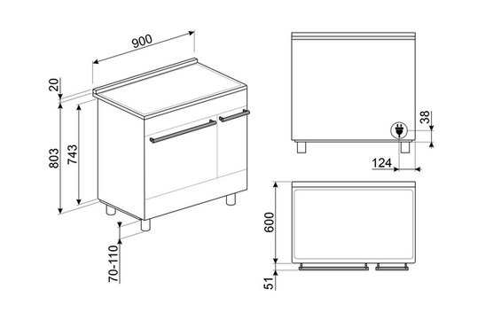 Kuchnia z płytą indukcyjną Smeg C92IPX2