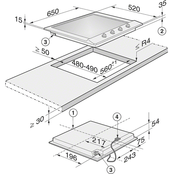 Płyta gazowa Miele KM 2010