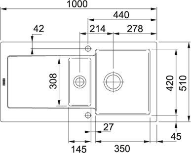 Zlew Franke MRK 651-100 3 1/2 kremowy 124.0379.968