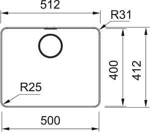 Zlew Franke MYX 210-50 Stal szlachetna szczotkowana 127.0624.561