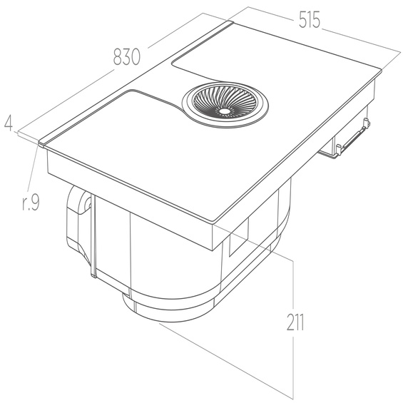 Płyta z okapem Elica NIKOLATESLA ONE EVO BL/A/83 PRF0196318 czarny
