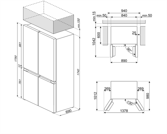 Lodówka wolnostojąca Smeg FQI48KD