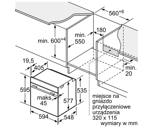 Piekarnik do zabudowy z funkcją pary Bosch HRG7361B1 czarny
