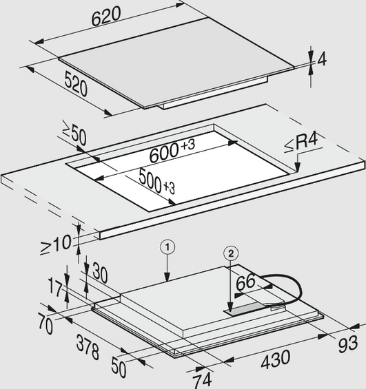 Płyta indukcyjna Miele SmartSelect czarny KM 7564 FL 11022960