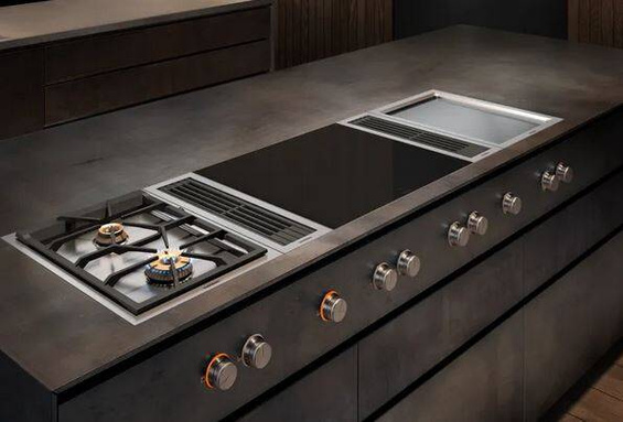 Płyta gazowa Gaggenau VG425215 CKG420010 stalowa rama stalowe pokrętła