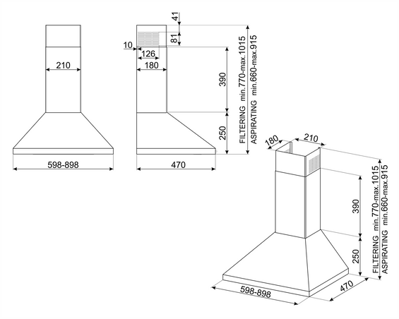Okap przyścienny Smeg KDC91XE3
