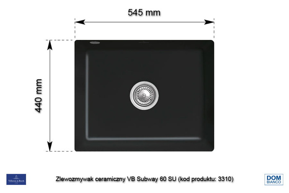 Zlewozmywak 1 komorowy Villeroy & Boch VB-3310 01 R7