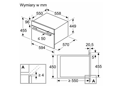 Kuchenka mikrofalowa do zabudowy Bosch CMA585GB1 czarny