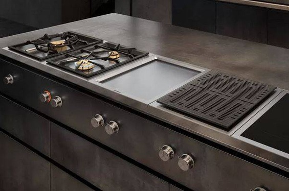 Grill elektryczny Vario Gaggenau VR414115 CKR420010 stalowa rama stalowe pokrętła