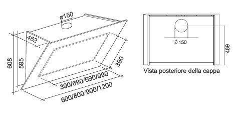 Okap Falmec Quasar 80 biały 800 m³/h przyścienny