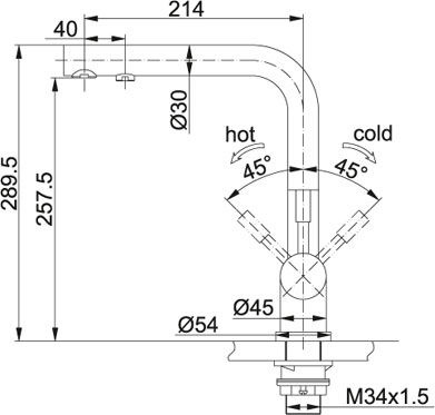 Bateria Franke Tap Atlas clear spout 2HM 3 120.0179.978