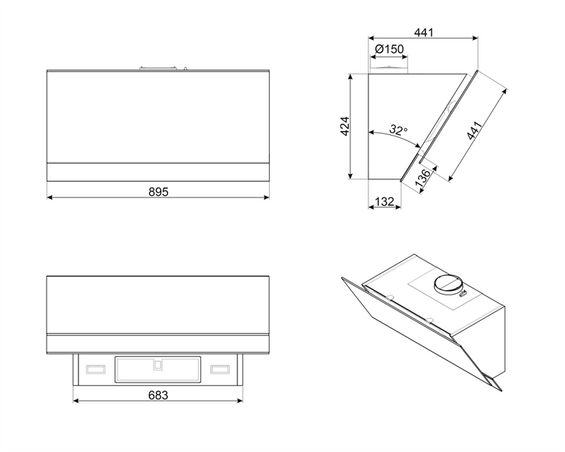 Okap przyścienny Smeg Dolce Stil Novo KV694R
