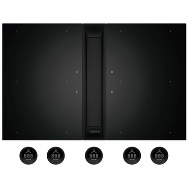 BORA Professional PKAS3FIAB All Black Zestaw okap + płyty indukcyjne (1x PKAS3AB, 2x PKFI3, 1x EFBV90, 1x EF375, 1x EFV) z ekspozycji wysyłka Gratis !